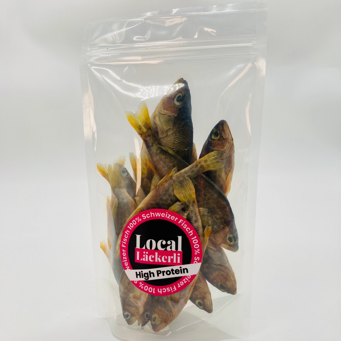 Lokales Läckerli Pet Food Hunde Futter 100% Fisch ganzer Fisch Nachhaltiges Tierfutter Schweiz Glutenfrei Kein Mikroplastik 100% Tierwohl